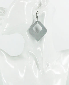 Metallic Silver Genuine Leather Earrings - E19-1364