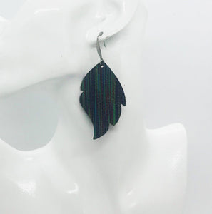 Rainbow Striped Leather Earrings - E19-1386