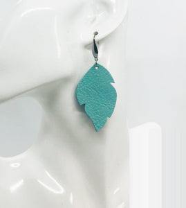Aqua Genuine Leather Earrings - E19-1389