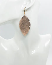 Load image into Gallery viewer, Metallic Rose Gold Leather Earrings - E19-1391