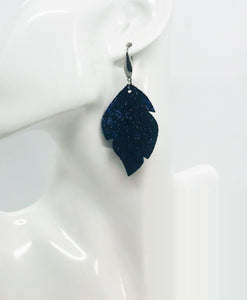 Royal Blue Metallic Leather Earrings - E19-1394