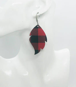 Mini Buffalo Plaid Leather Earrings - E19-1410