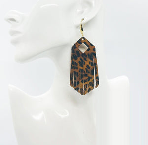 Cheetah Print Leather Earrings - E19-1414