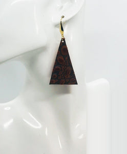 Burnt Orange Alligator Embossed Leather Earrings - E19-1431