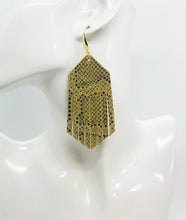 Load image into Gallery viewer, Mystic Gold on Tan Leather Earrings - E19-1437