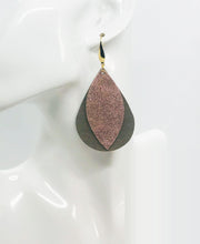 Load image into Gallery viewer, Metallic Gold and Rose Gold Leather Earrings - E19-1442