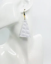 Load image into Gallery viewer, White Embossed Genuine Leather Earrings - E19-1443