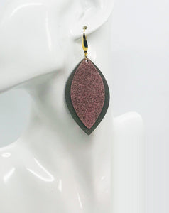 Metalic Gold and Rose Gold Leather Earrings - E19-1451