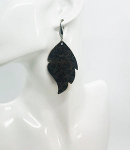 Burlwood Crocodile Belly Leather Earrings - E19-1465