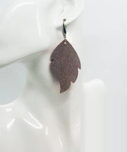 Load image into Gallery viewer, Rose Gold Weave Embossed Leather Earrings - E19-1473