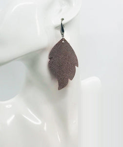 Rose Gold Weave Embossed Leather Earrings - E19-1473