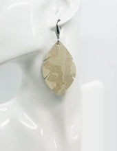 Load image into Gallery viewer, Beige Metallic Camo Leather Earrings - E19-1475