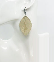 Load image into Gallery viewer, Beige Metallic Camo Leather Earrings - E19-1486