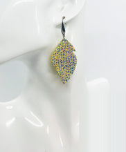 Load image into Gallery viewer, SIlver Halo Iridescent on Banana Leather Earrings - E19-1498