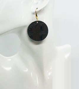 Chocolate Alligator Leather Earrings - E19-1507