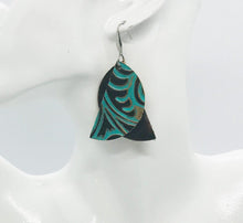 Load image into Gallery viewer, Brown and Turquoise Genuine Leather Earrings - E19-150
