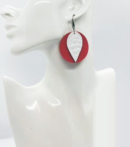Layered Embossed Leather Earrings - E19-1518