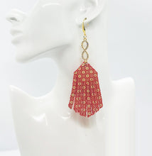 Load image into Gallery viewer, Floral Gold Leather and Rhinestone Earrings - E19-1563