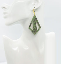 Load image into Gallery viewer, Pale Green Leopard Print Leather Earrings - E19-1565