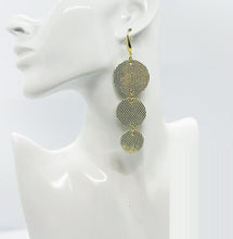 Load image into Gallery viewer, Golden Metallic Glitter Leather Earrings - E19-1588