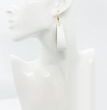 Load image into Gallery viewer, Bright White Ostrich Leather Earrings - E19-1589