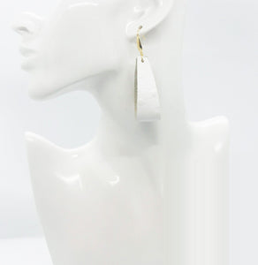 Bright White Ostrich Leather Earrings - E19-1589