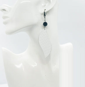 White Genuine Leather Earrings - E19-1590