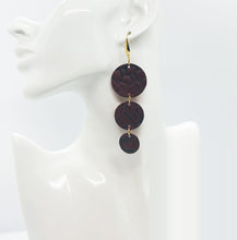 Load image into Gallery viewer, Dark Red Cranberry Leather Earrings - E19-1591