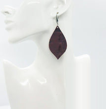 Load image into Gallery viewer, Dark Red Cranberry Genuine Leather Earrings - E19-1592