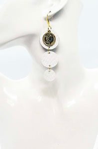 White Genuine Leather Earrings - E19-1597