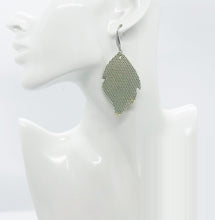 Load image into Gallery viewer, Golden Metallic Leather Earrings - E19-1598