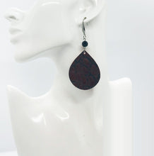 Load image into Gallery viewer, Dark Red Cranberry Genuine Leather Earrings - E19-1601