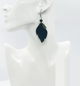Hair On Camo Leather Earrings - E19-1606