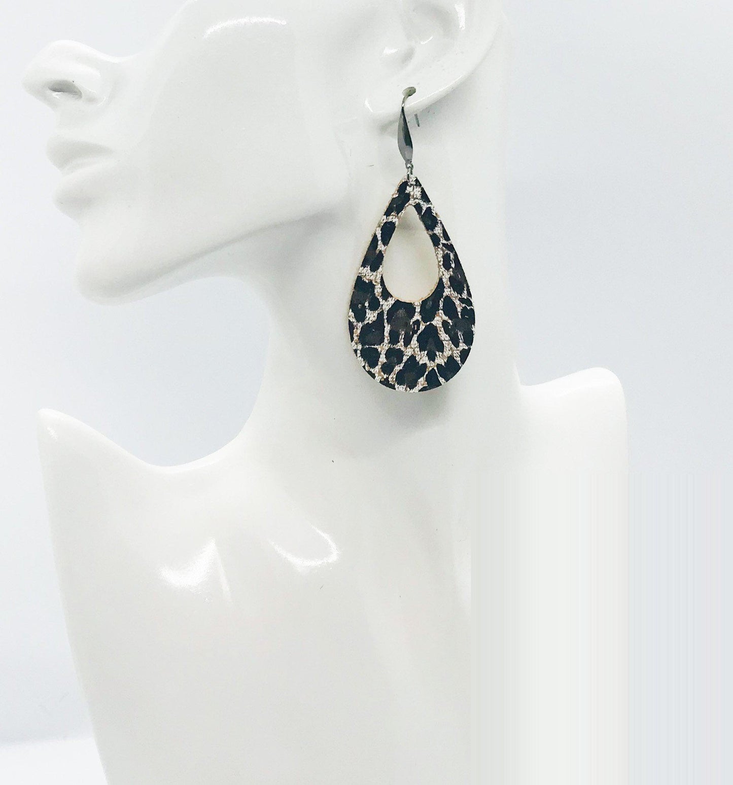 Baby Chocolate Cheetah Cork Leather Earrings - E19-1611