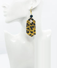 Load image into Gallery viewer, Gold Metallic Banana Leopard Leather Earrings - E19-1613