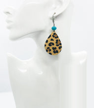 Load image into Gallery viewer, Caramel Cheetah Leather Earrings - E19-1621