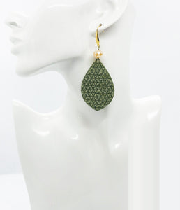 Olive Mini Triangle Italian Leather Earrings - E19-1622