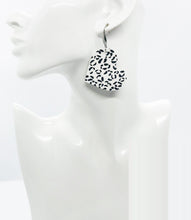 Load image into Gallery viewer, White Spotted Leopard Leather Heart Earrings - E19-1625