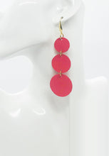 Load image into Gallery viewer, Tropical Palm Leaf Living Coral Leather Earrings - E19-1637