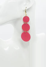 Load image into Gallery viewer, Tropical Palm Leaf Living Coral Leather Earrings - E19-1637