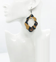 Load image into Gallery viewer, Burnt Umber Large Cheetah Print Leather Earrings - E19-1645