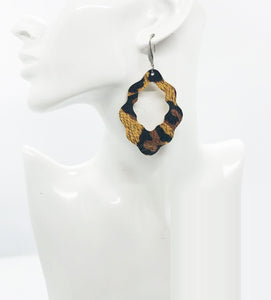 Burnt Umber Large Cheetah Print Leather Earrings - E19-1645