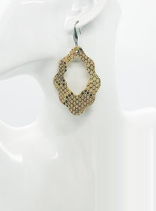 Elegant Rose Gold Metallic Leather Earrings - E19-1648
