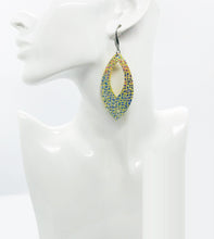 Load image into Gallery viewer, Cracked Iridescent Banana Leather Earrings - E19-1655