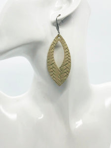 Desert Sand Braided Fishtail Leather Earrings - E19-1658