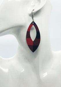 Mini Buffalo Plaid Leather Earrings - E19-1664