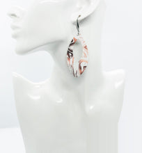 Load image into Gallery viewer, Marbled White Leather Earrings - E19-1673