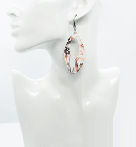 Marbled White Leather Earrings - E19-1673