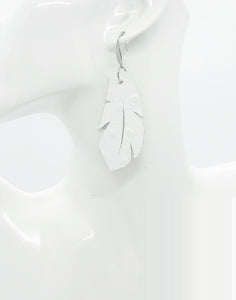 Bright White Genuine Leather Earrings - E19-1676