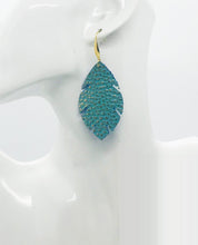 Load image into Gallery viewer, Gold Tipped Mint Embossed Leather Earrings - E19-1677